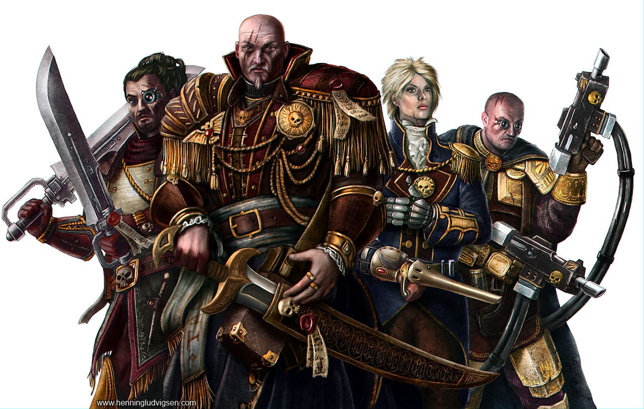 Warhammer 40K - Rogue Trader RPG book illustrations.